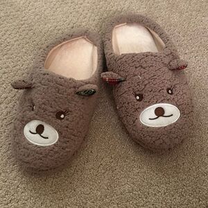 Winter Cotton Slippers Winter Indoor Women Plush Slippers Cute Animal Bear